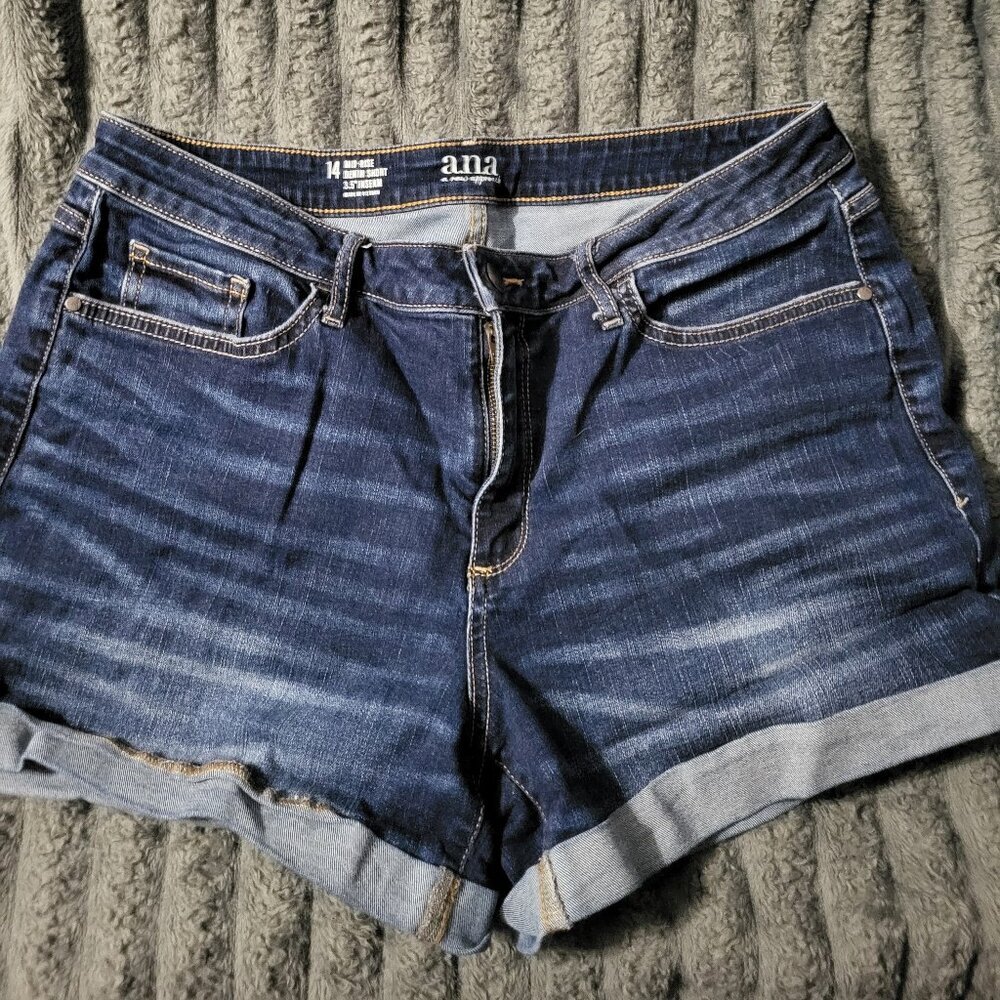 A.N.A. Dark wash Jean Shorts Sz 14 - Picture 2 of 5